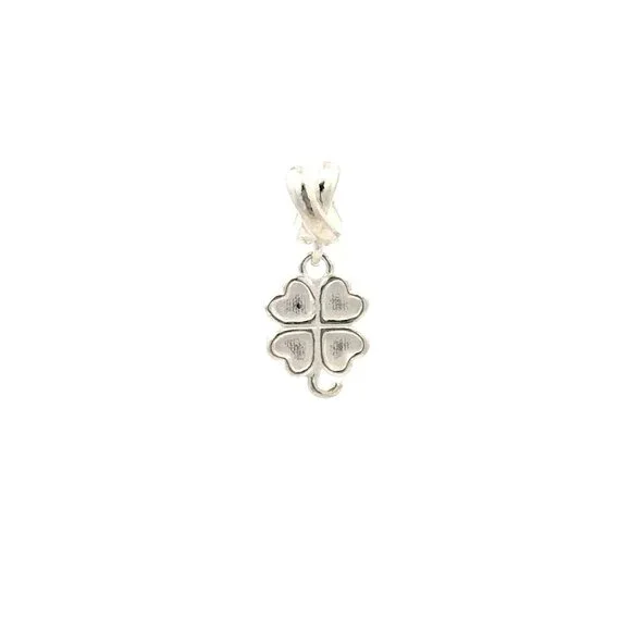 925 Sterling Silver Charm Flower Clover For Charm Bracelet Necklace - Picture 1 of 8